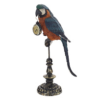 Фигурка декоративная "Попугай" с часами (LR44x1), L19 W12 H40,5 см оптом