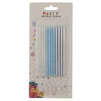 Набор из 12-ти свечей для торта, L22,5 W1 H10,5 см оптом