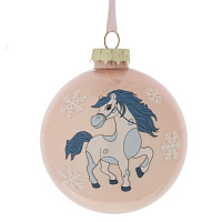 Украшение новогоднее "Шар с лошадкой", D 8 см, L8 W8 H9 см оптом