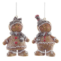 Фигурка декоративная подвесная "Пряничный человечек", L4,5 W3,5 H8 см, 2в. оптом