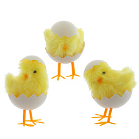 Фигурка декоративная "Цыпленок" (блок 12 шт), L6 W6 H8 см, 3в. оптом