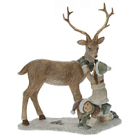 Фигурка декоративная "Олень и дети", L20 W9 H23 см Фигурка декоративная "Олень и дети", L20 W9 H23 см оптом
