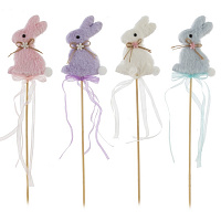 Изделие декоративное (вставка) "Зайка" (блок 12шт) (6*1*8), L6 W1 H32 см, 4в. оптом