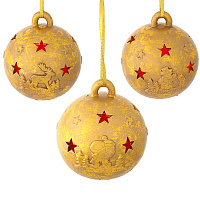 Украшение новогоднее Шар "Сияние звезд" с подсветкой, D 9 см, L9 W9 H10 см, 3в. оптом