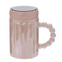 Кружка с крышкой, 360 мл, L12 W8 H12,5 см оптом