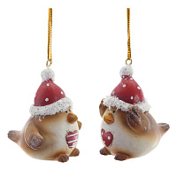 Фигурка декоративная подвесная "Птичка",   L3 W5 H5 см, 2в. оптом