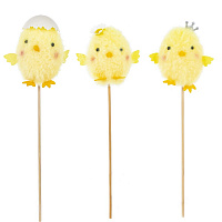 Изделие декоративное (вставка) "Цыпленок" (блок 12 шт) (7*6*8), L7 W6 H25 см, 3в. оптом