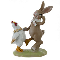 Фигурка декоративная "Заяц с курицей", L8 W4 H10,5 см оптом