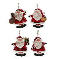 Изделие декоративное подвесное "Дед Мороз", L7,5 W1,5 H8 см, 4в. оптом