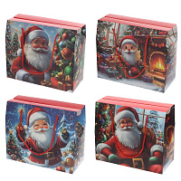 Пакет подарочный M (бумага 350г/м2, блок 12шт), L27,5 W12,5 H23 см, 4в. оптом