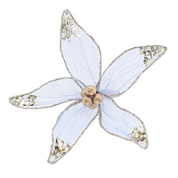 Цветок искусственный "Пуансеттия" (на клипсе), L16 W16 H6 см оптом