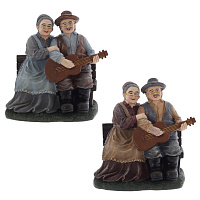 Фигурка декоративная "Бабушка с дедушкой", L17 W11 H17 см, 2в. оптом