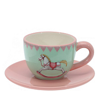 Набор чашка с блюдцем "Лошадка", 250 мл, L15 W15 H8 см оптом