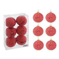 Набор из 6шт Украшение новогоднее "Шар", D6 см, L18 W11,5 H6 см оптом