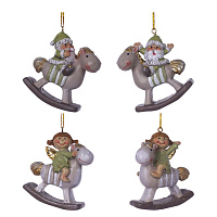 Фигурка декоративная подвесная "Ангел/Дед Мороз", L5,5 W2 H6 см, 4в. оптом