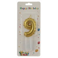 Свеча для торта "Цифра 9", L3,5 W1 H10 см оптом