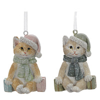 Фигурка декоративная подвесная "Котёнок", L4,5 W4,5 H7 см, 2в. оптом