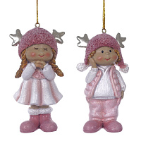 Фигурка декоративная подвесная "Дети",  L5 W3 H9,5 см, 2в. оптом