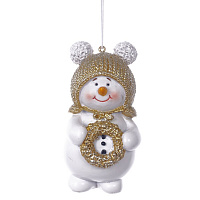 Фигурка декоративная подвесная "Снеговик",  L6 W4 H10 см оптом