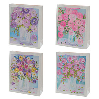 Пакет подарочный M (бумага 210г/м2, блок микс 12шт), L25,5 W10 H32 см, 4в. оптом