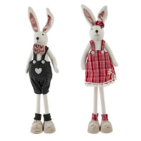 Игрушка набивная "Заяц/Зайка", L14 W9 H61/28 см, 2в. оптом