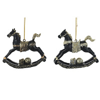 Украшение новогоднее "Лошадка-качалка", L8,5 W2 H7 см, 2в. оптом