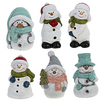 Фигурка декоративная "Снеговик" / "Пингвин" (блок 24шт), L3,5 W3 H6,5 см, 6в. оптом