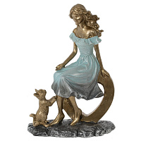 Фигурка декоративная "Девушка с кошкой", L13,5 W7 H20 см оптом