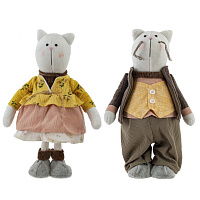 Игрушка набивная "Кот/Кошка", L16 W10 H33 см, 2в. оптом