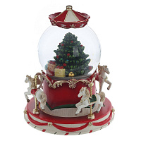 Фигурка декор в стекл шаре "Карусель" (движ,  муз, подсвет 3хААА, н/п), D 10 см, L14 W14 H18 см оптом