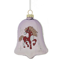 Украшение новогоднее "Колокольчик с лошадкой", L8 W2,5 H11 см оптом