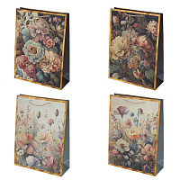 Пакет подарочный (бумага 210г/м2, блок микс 12шт), L31 W12 H42 см, 4в. оптом