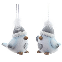 Фигурка декоративная подвесная "Птичка",   L5 W5,5 H6,5 см, 2в. оптом