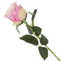 Цветок искусственный с каплями росы "Роза", L9 W8 H51 см оптом