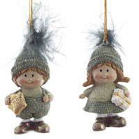 Фигурка декоративная подвесная "Дети",   L4 W3 H7,5 см, 2в. оптом