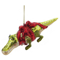 Украшение новогоднее "Крокодил", L17 W4 H6 см оптом
