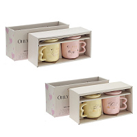 Набор из 2-х Кружек с крышкой и ложкой, 300 мл, L12 W9 H9 см, 2в. оптом