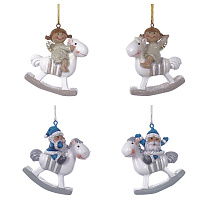 Фигурка декоративная подвесная "Ангел/Дед Мороз", L5,5 W2 H6 см, 4в. оптом