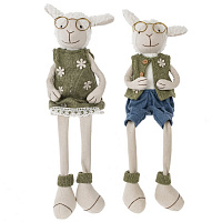 Игрушка набивная "Барашек/Овечка", L12 W10 H46/20 см, 2в. оптом