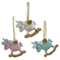 Фигурка декоративная подвесная "Лошадка", L6 W2 H5 см, 3в. оптом