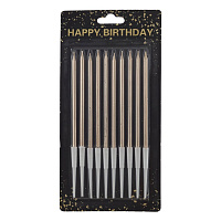 Набор из 10-ти свечей для торта, L9,5 W0,5 H18,5 см оптом