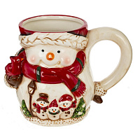 Кружка "Снеговик с шарфом",450 мл, L15 W9,5 H10,5 см, L14,5 W9 H10,5 оптом