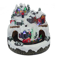 Фигурка декоративная "Рождество" (подсветка, движение, 3xAA, н/п), L19 W19 H19,5 см оптом