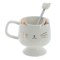 Кружка с ложкой, 280 мл, L12 W9 H11 см оптом