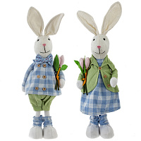 Игрушка набивная "Заяц/Зайка", L16 W9 H38 см, 2в. оптом