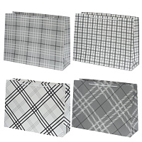 Пакет подарочный L (бумага 250г/м2, блок 12шт), L47 W15 H35 см, 4в. оптом