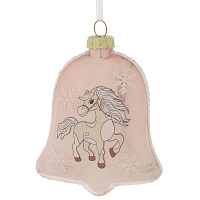 Украшение новогоднее "Колокольчик с лошадкой", L8 W2,5 H11 см оптом