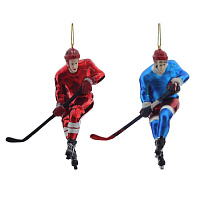 Украшение новогоднее "Хоккеист", L11,5 W4,5 H13 см, 2в. оптом