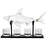 Графин "Акула" 1300 мл с 4-мя стаканами 290 мл, L54,5 W11 H34 см оптом