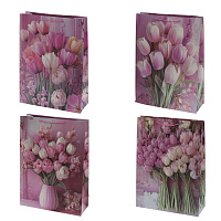 Пакет подарочный XL (бумага 210г/м2, блок 12шт), L40 W15 H55 см, 4в. оптом